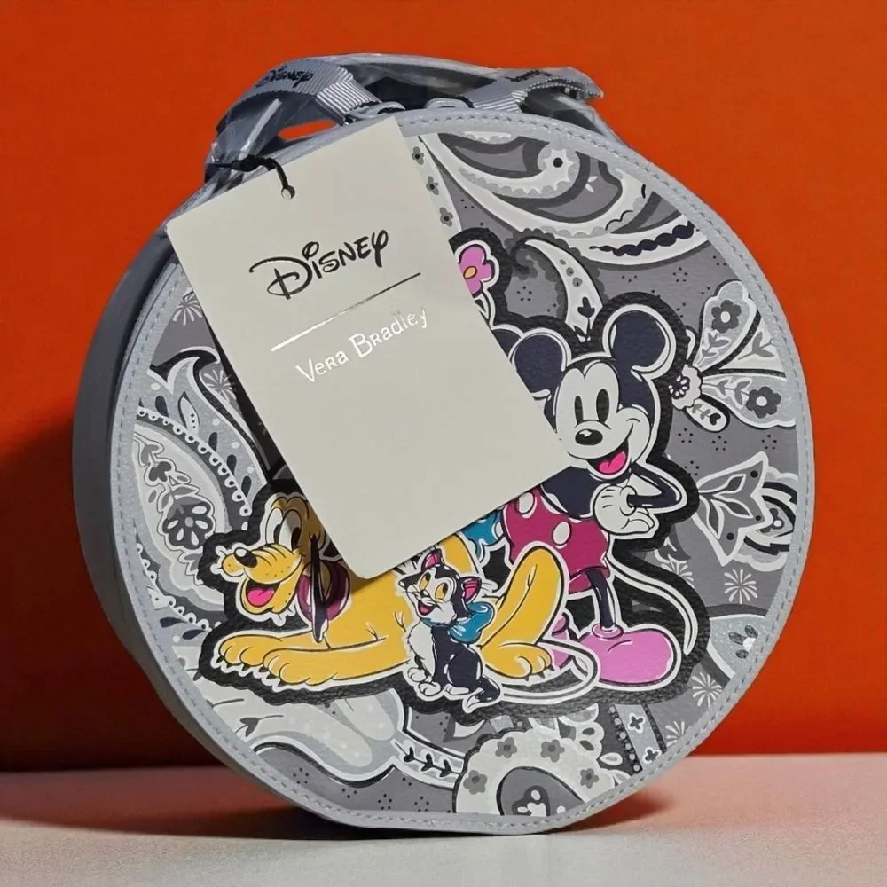 Vera Bradley Disney Whimsy Mickey Minnie Cosmetic Case NWT Gray Paisley Travel